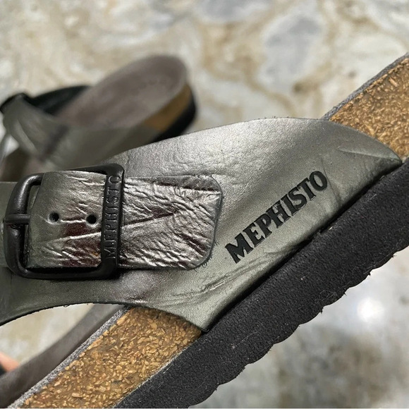 MEPHISTO Silver Helen Leather Comfort Sandals EU 38 - Picture 10 of 14
